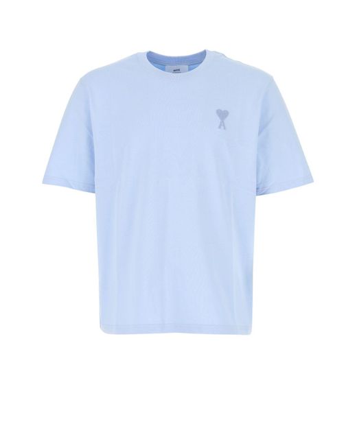 AMI Light Blue Cotton Oversize T-shirt