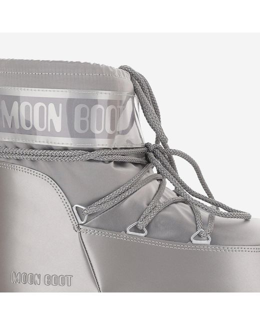 Moon Boot Gray Ankle Boots Icon Low Glance Rubber And Mesh