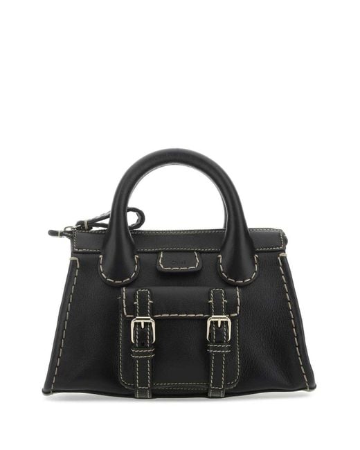 Chloé Black Edith Medium Top Handle Bag
