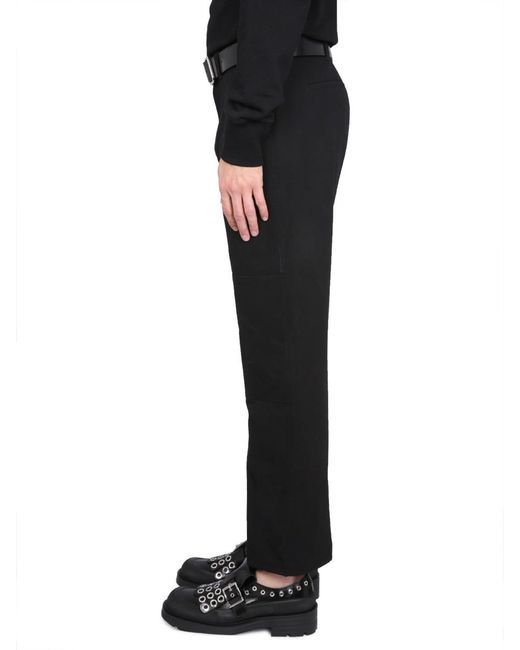 McQueen Black Workwear Pants Cotton Trousers for men