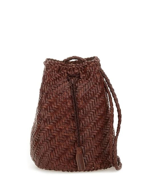 Dragon Diffusion Brown Pompom Double Jump Tan Bag