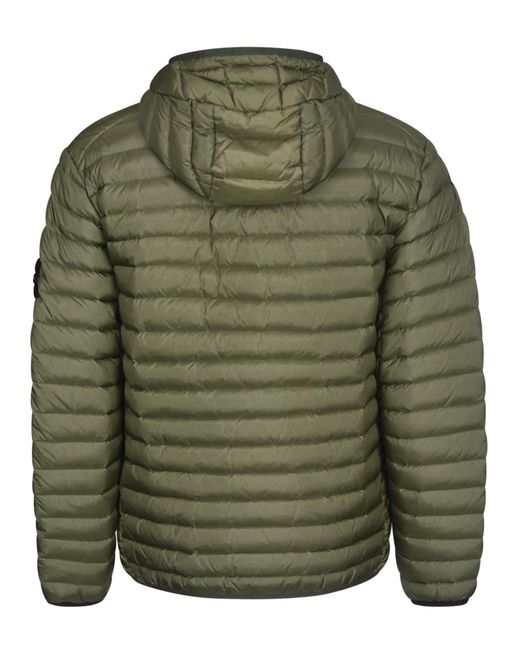 Stone Island Logo Patched Lightweight Hooded Down Jacket in Green for Men |  Lyst