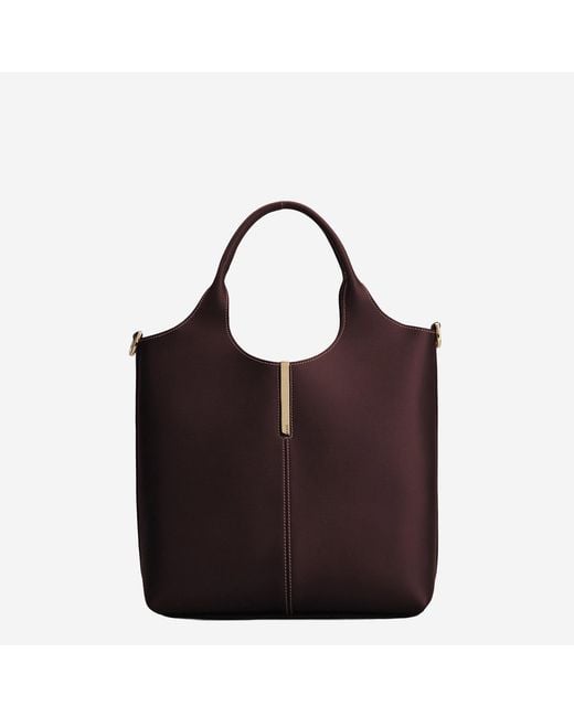 Tod's Brown Leather Shopping Tote Bag Calfskin Shoulder