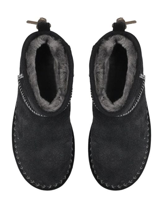 Ugg Black Classic Ultra Mini Biarritz Leather Boot