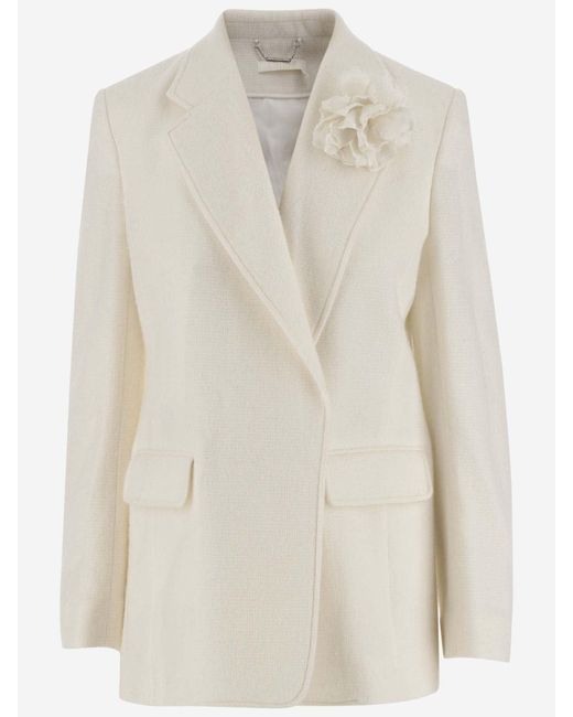 Chloé White Wool And Cashmere Blend Jacket