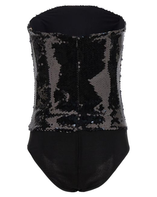 Alexandre Vauthier Black Sequin Bodysuit Underwear, Body