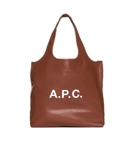 A.P.C. Brown Ninon Faux Leather Tote Bag