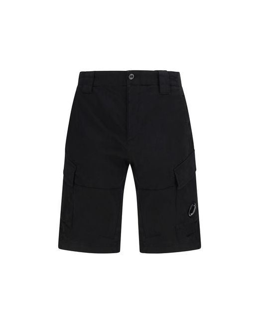 C P Company Black Cotton Bermuda Shorts for men