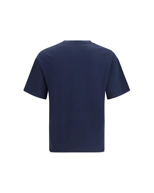 Saint Laurent Blue Cotton Crewneck T-Shirt Cotton; Modal T-Shirts for men