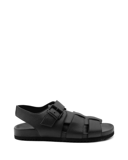 Vic Matié Black Leather Sandal for men