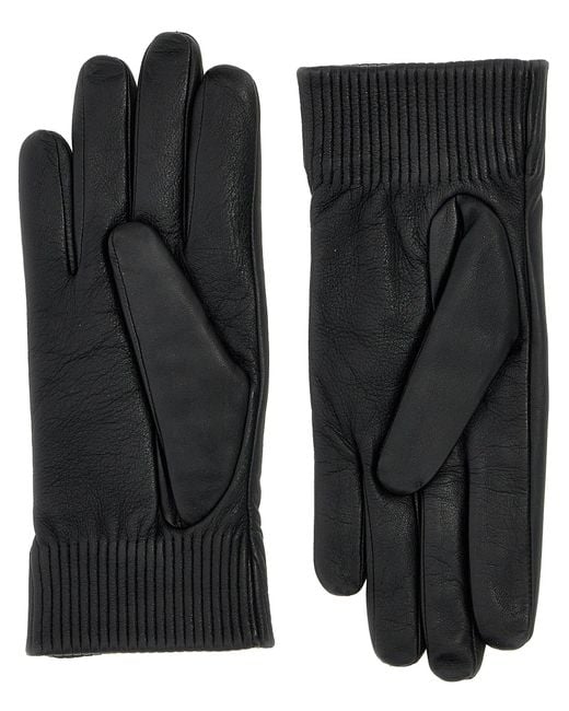 Canada Goose Leather Rib Luxe Gloves in Black Lyst