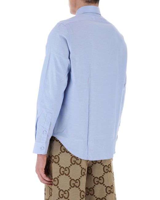 Gucci Blue Light- Poplin Shirt for men