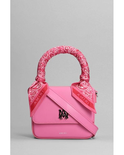 Amiri Shoulder Bag In Rose-pink Leather