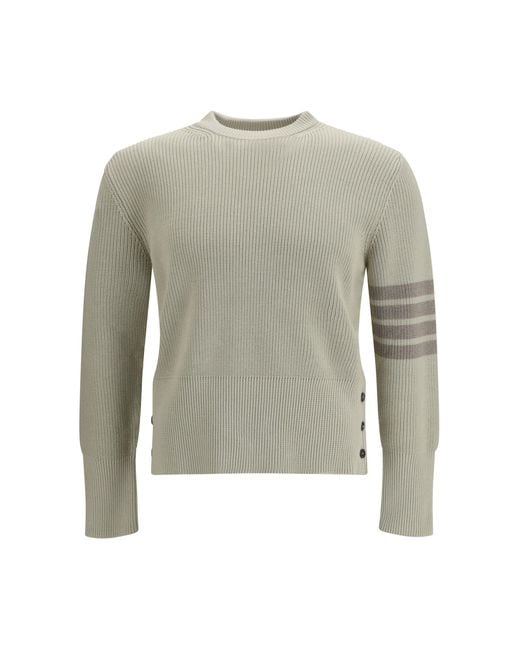 Thom Browne Natural 4-Bar Sweater Cotton for men