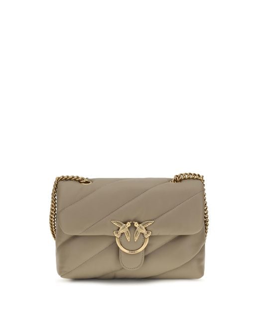 Pinko Natural Leather Shoulder Bag Love Classic Calf