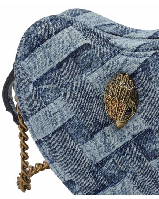 Kurt Geiger Blue Denim Kensington Heart Crossbody Bag
