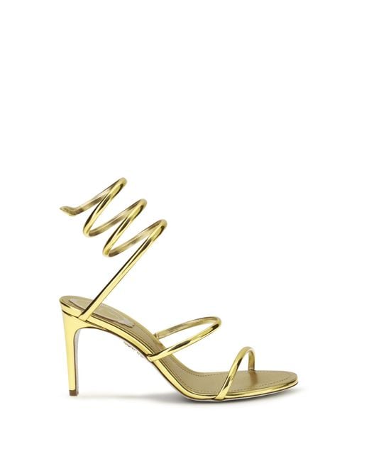 Rene Caovilla Metallic Cleo Sandals Leather Calf Bos Taurus