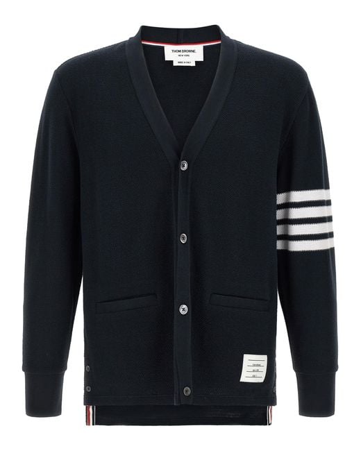 Thom Browne Blue 4Bar Cardigan for men