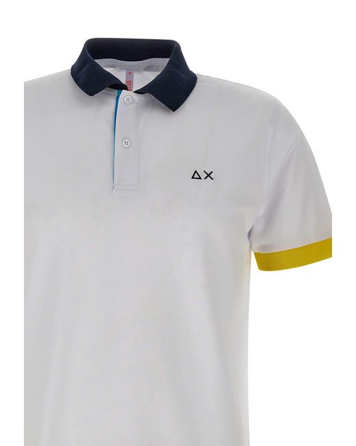Sun 68 White 3 Colours Cotton Polo Shirt for men