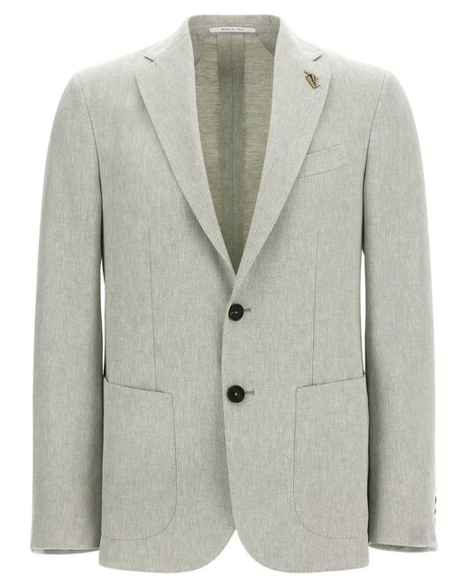 Pal Zileri Gray Brera Blazer Linen for men