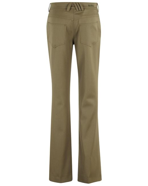 The Attico Green Tailored Army Pants With Center Zipper