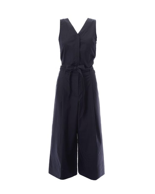 Max Mara Blue Sleeveless Jumpsuit