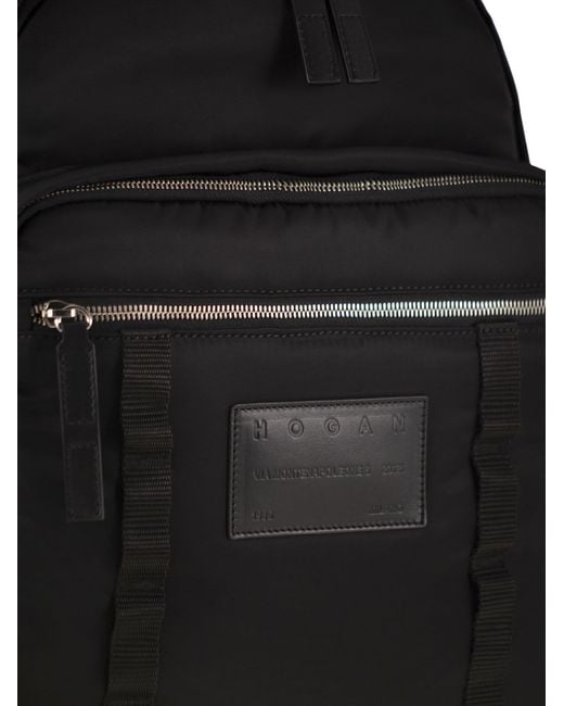 Hogan Black Technical Fabric Backpack
