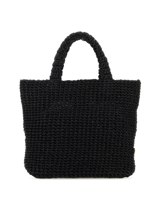 Prada Black Straw Handbag
