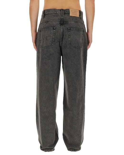 Etudes Studio Gray Wide Leg Jeans Organic Cotton for men