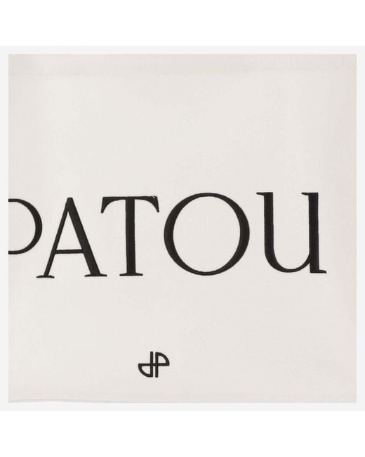 Patou Black Large Cotton Canvas Tote Bag Organic Shoulder