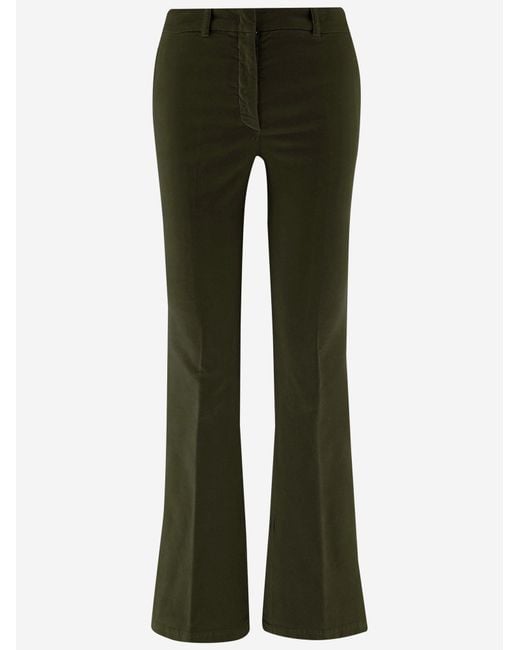Ql2 Green Pants Stretch Cotton Velvet Trousers