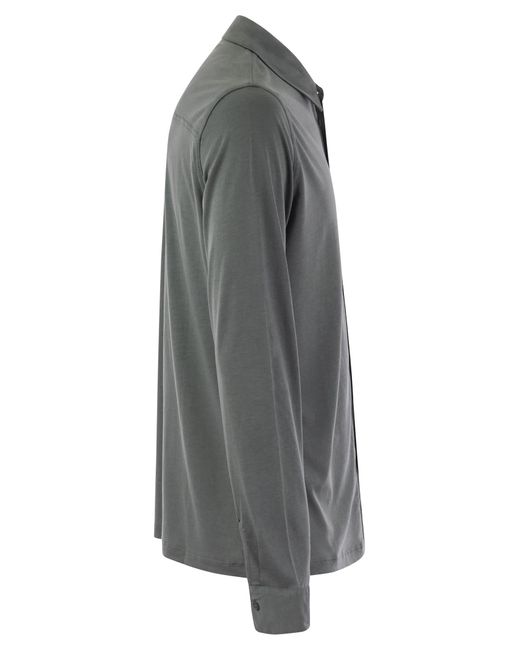 Majestic Filatures Gray Long-Sleeved Shirt for men