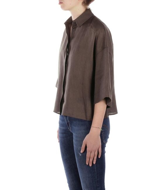 Max Mara Gray Mirano Button-Up Shirt