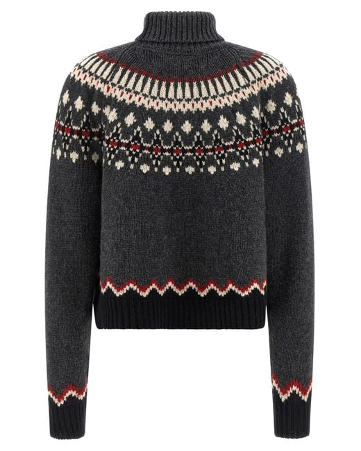 Alanui Black 'Sweet Winter' Turtleneck Sweater