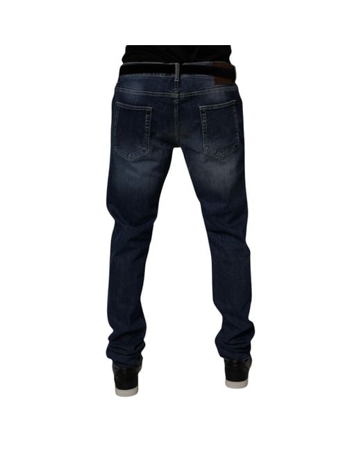 Dolce & Gabbana Blue Washed Cotton Stretch Skinnydenim Jeans for men