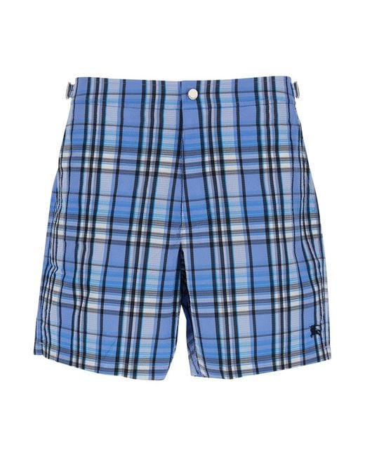 Burberry Blue Swim Shorts Selkirk Sr Polyester Beachwear for men