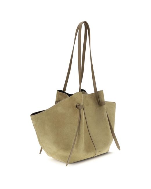 Yuzefi Metallic Shoulder Bag Suede Leather Calf