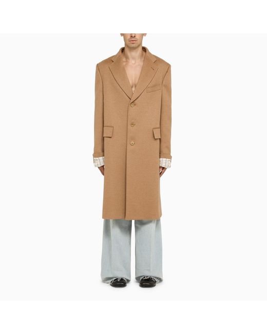 Gucci Natural Single-Breasted Coat for men