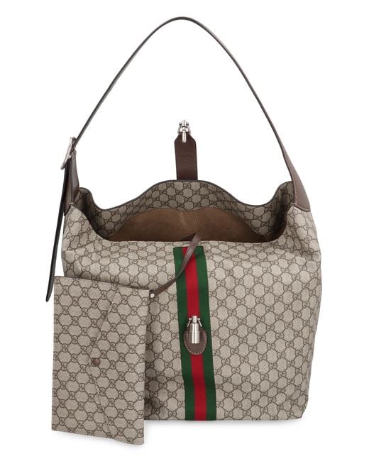 Gucci Gray Shoulder Bag Jackie Gg Supreme Cotton Tote for men