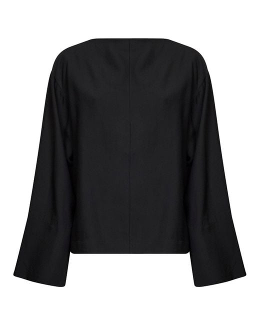 Studio Nicholson Black Twill Eorsa Open-Back Top
