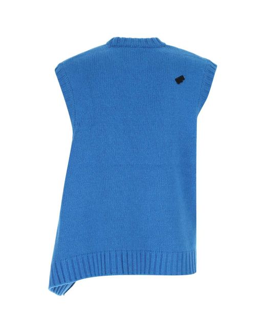 Adererror Blue Wool Blend Oversize Vest for men