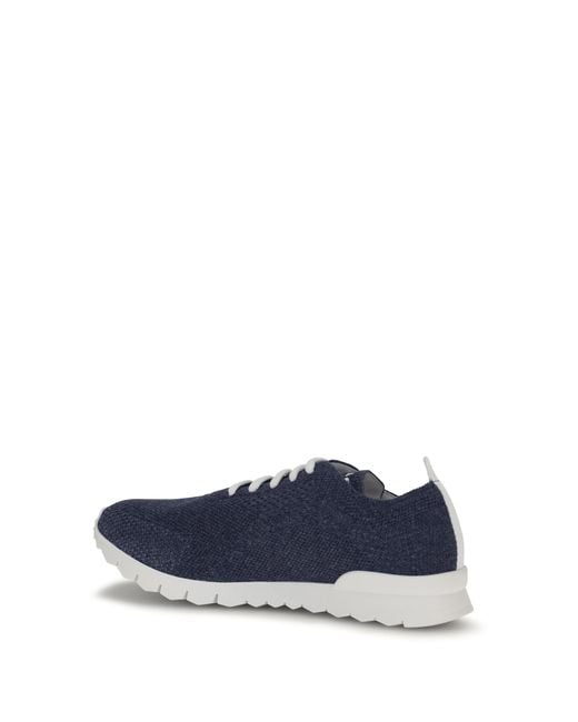 Kiton Blue Fabric Sneakers Upper: Fabric; Sole: Rubber for men