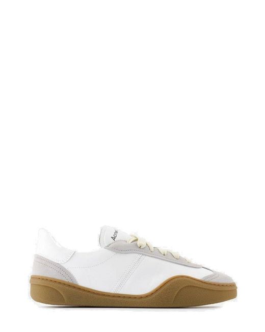 Acne White Lace-up Sneakers for men