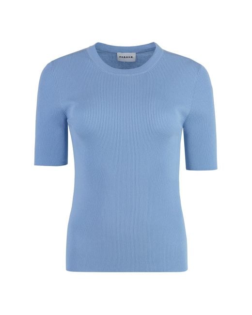 P.A.R.O.S.H. Blue Cotton Knit T-Shirt