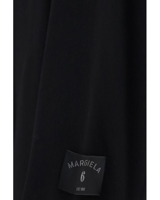 MM6 by Maison Margiela Black Double-Face Wool Coat Ovis Aries for men