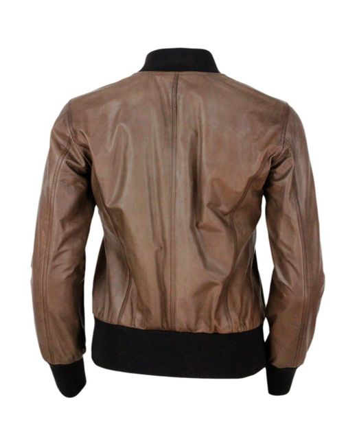 Barba Napoli Brown Bomber Jacket