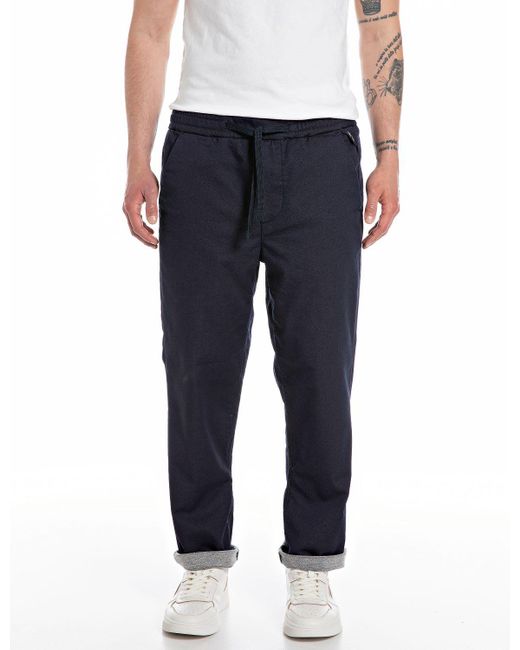 Replay Blue Trousers for men