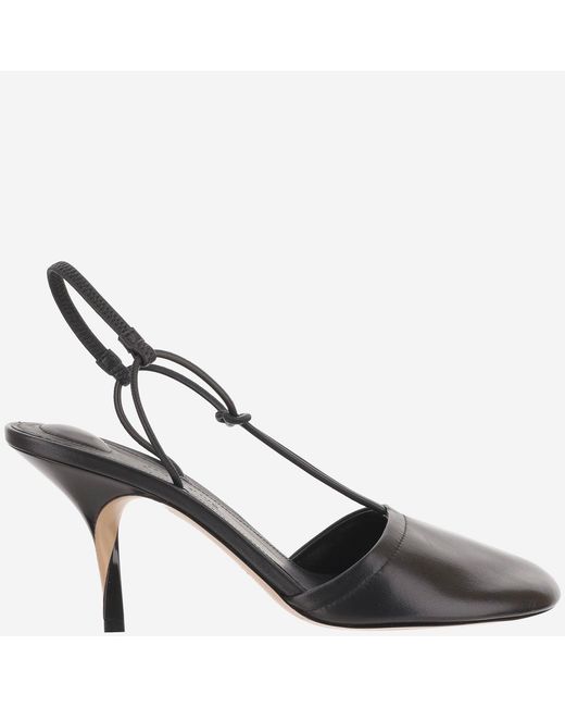 Jacquemus Metallic Pina Sculptural Lacquered Heel Leather Sandals