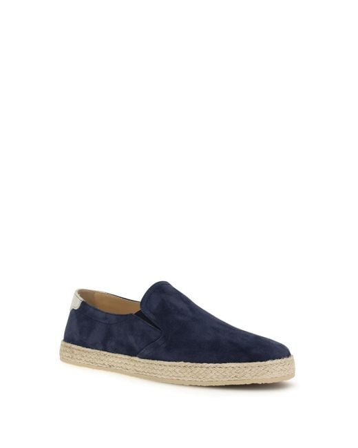 Brunello Cucinelli Blue Suede Sneakers for men