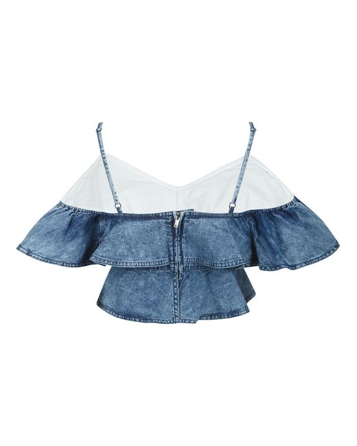 Isabel Marant Blue Voloteo Chambray Crop Top